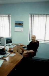 Old Picture of Moshe in Office